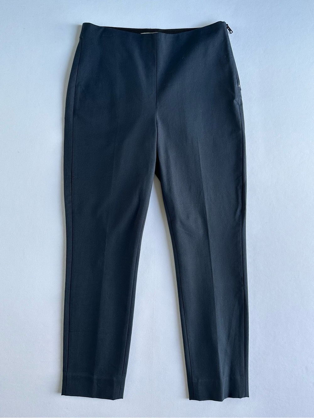 Everlane Work Ankle Pant Career Crop Side Zip Stretch 94% Cotton Navy Pants